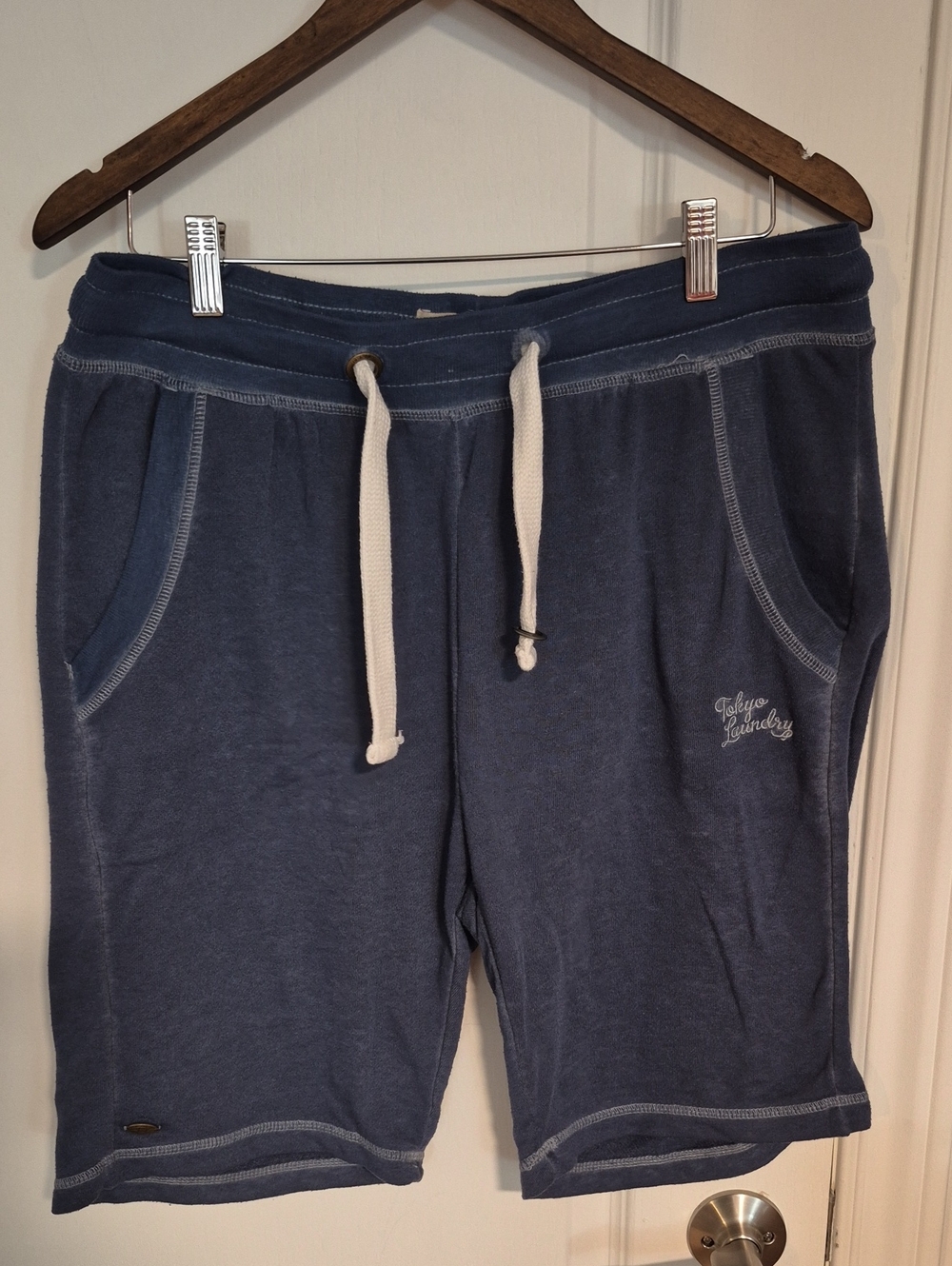 Laundry By Shelli Segal Men's Navy Drawstring Sweat Shorts with White Tie